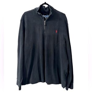 Polo Ralph Lauren 1/4 Zip Sweater Shirt Men’s XL Black Long Sleeve Pullover